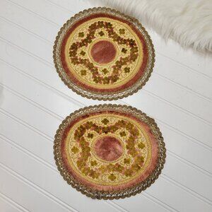 2 Vintage GARLAND Art Carpet Linens Doll House Carpet PLACEMAT Made In BELGIUM